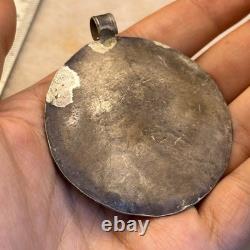 Genuine amulet pendant portrait of an ancient Roman emperor in solid silver