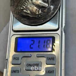 Genuine amulet pendant portrait of an ancient Roman emperor in solid silver