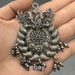 Genuine large ancient Roman pendant in magnificent solid silver with engraving