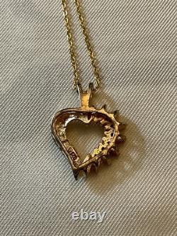 Genuine rubies, diamond, antique pendant necklace in gold, vermeil silver