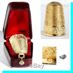 Gilt Or S / Silver Old Thimble Jewel Box Box Antique Thimble Nineteenth