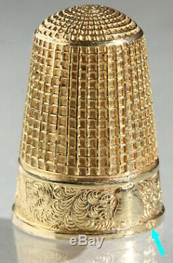 Gilt Or S / Silver Old Thimble Jewel Box Box Antique Thimble Nineteenth