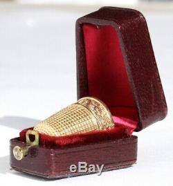 Gilt Or S / Silver Old Thimble Jewel Box Box Antique Thimble Nineteenth