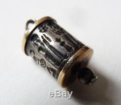 Gold And Silver Pendant Solid Jewel Old Roll Seal Seal Intaglio