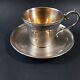 Goldsmith Doutre Roussel Antique Cup And Saucer In Silver Minerve 19th Century