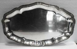Grand Flat Old Solid Silver Tray Nets Marli 1180 Grams Contours