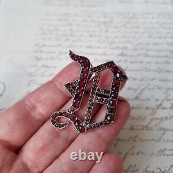 Grande Broche Ancienne Grenats Letter D Napoleon III Xixè Garnet Brooch 19thc