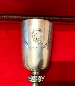 Great Cup or Ancient Chalice in Empire Style with a Solid Silver Coat of Arms