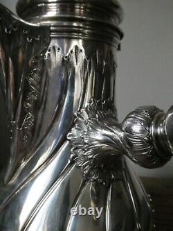 Great Verseous Ancienous Cafetiere XIX Argent Massif Napoleon III 903 Gr