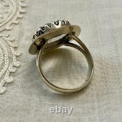 HUGE Hand-Cut TOPAZ, Solid Silver, LARGE ANTIQUE DESIGNER RING