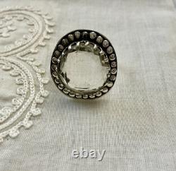 HUGE Hand-Cut TOPAZ, Solid Silver, LARGE ANTIQUE DESIGNER RING