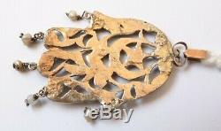 Hand Of Fatma In Gold + Silver + Diamonds Antique Jewel Tunisia Gold Diamonds