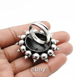 Handmade 925 Sterling Silver Vintage Cocktail Ring Flower Size 10