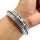 Handmade Indian Jewelry 925 Solid Silver Ancient-looking Artisan Bracelet D6