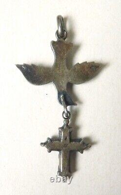 Holy Spirit Silver Pendant 19th S Old Jewel Silver Holly Spirit Dove