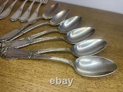 Household of 18 old silver metal cutlery (2 hallmarks)