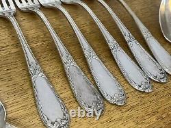 Household of 18 old silver metal cutlery (2 hallmarks)