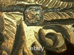 IMPORTANT OLD GOLD-PLATED SILVER BELT BUCKLE MINERVE 19th CENTURY