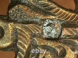 IMPORTANT OLD GOLD-PLATED SILVER BELT BUCKLE MINERVE 19th CENTURY