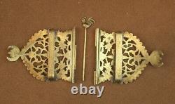 IMPORTANT OLD GOLD-PLATED SILVER BELT BUCKLE MINERVE 19th CENTURY