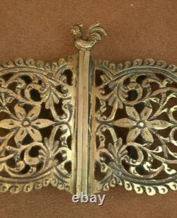 IMPORTANT OLD GOLD-PLATED SILVER BELT BUCKLE MINERVE 19th CENTURY