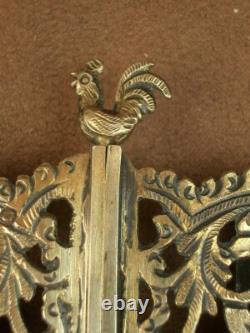 IMPORTANT OLD GOLD-PLATED SILVER BELT BUCKLE MINERVE 19th CENTURY