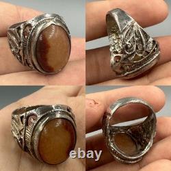 Immaculate ancient Roman ring in solid silver with antique insert in