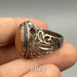 Immaculate ancient Roman ring in solid silver with antique insert in