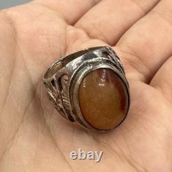 Immaculate ancient Roman ring in solid silver with antique insert in