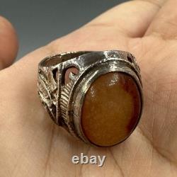 Immaculate ancient Roman ring in solid silver with antique insert in