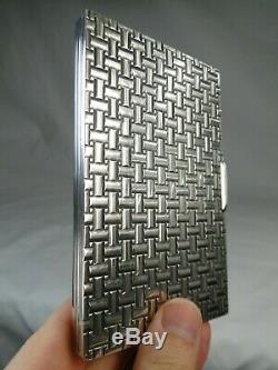 Import. Box Case Cigarettes Ancient Art Deco Solid Silver 214g Espr. Hermes