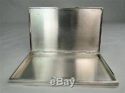 Import. Box Case Cigarettes Ancient Art Deco Solid Silver 214g Espr. Hermes