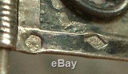 Important Antique Berber Bracelet In Sterling Silver North Africa Poincon Crab