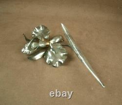 Important Ornament Ancient Flower Iris Silver Massive