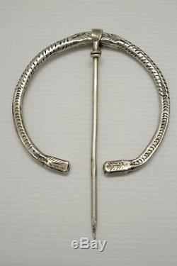 Important Silver Fibule Massif XIX Berber Kabyle Art Ethnic Old Jewelery