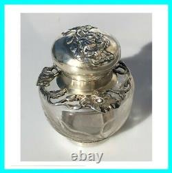 Ink Old Art New Glass Crystal Argent Massif 19th