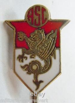 Insignia pin FOOTBALL AS CANNES 1950 SOLID SILVER old ORIGINAL enamel