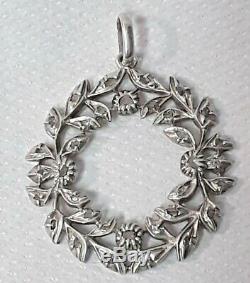 Jewel Old / Silver Necklace Flower Decor Serti Diamond Size Pink