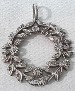 Jewel Old / Silver Necklace Flower Decor Serti Diamond Size Pink