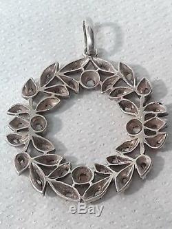 Jewel Old / Silver Necklace Flower Decor Serti Diamond Size Pink