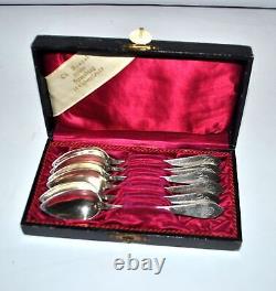 KABEL Lot of 6 antique teaspoons 19th century Alsace STERLING SILVER Minerva 90g