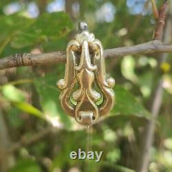 Key, Old Hook for Pocket Watch Chain / Chatelaine / Silver Plated Gold