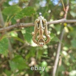 Key, Old Hook for Pocket Watch Chain / Chatelaine / Silver Plated Gold