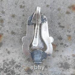 Key, Old Hook for Pocket Watch Chain / Chatelaine / Silver Plated Gold
