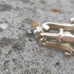 Key, Old Hook for Pocket Watch Chain / Chatelaine / Silver Plated Gold