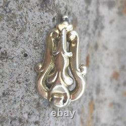 Key, Old Hook for Pocket Watch Chain / Chatelaine / Silver Plated Gold