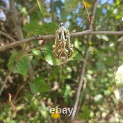Key, Old Hook for Pocket Watch Chain / Chatelaine / Silver Plated Gold