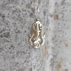 Key, Old Hook for Pocket Watch Chain / Chatelaine / Silver Plated Gold