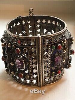 Large 154g Silver Antique Berber Bracelet Kabyle Old Sterling Silver Ethnic