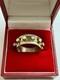 Large Antique Movable Band Ring, Genuine Pearl, Silver, Vermeil